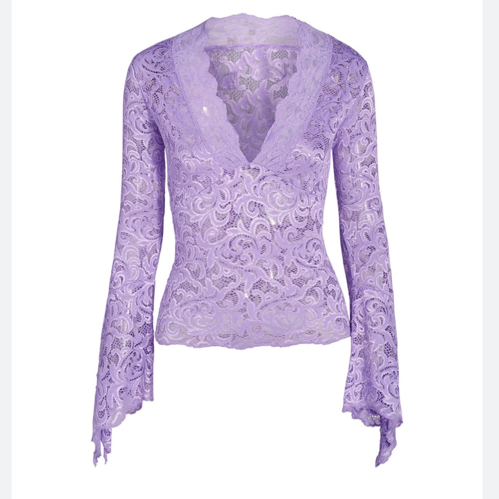 I.AM.GIA Lavender Lace Blouse